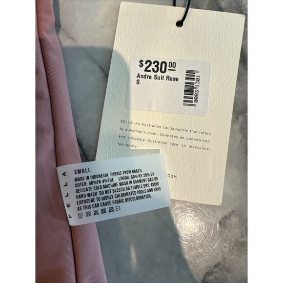 NEW Free People Fella Swim Andre Full 1 Piece Bathing Suit Rose Pink NWT S Small - Picture 8 of 14